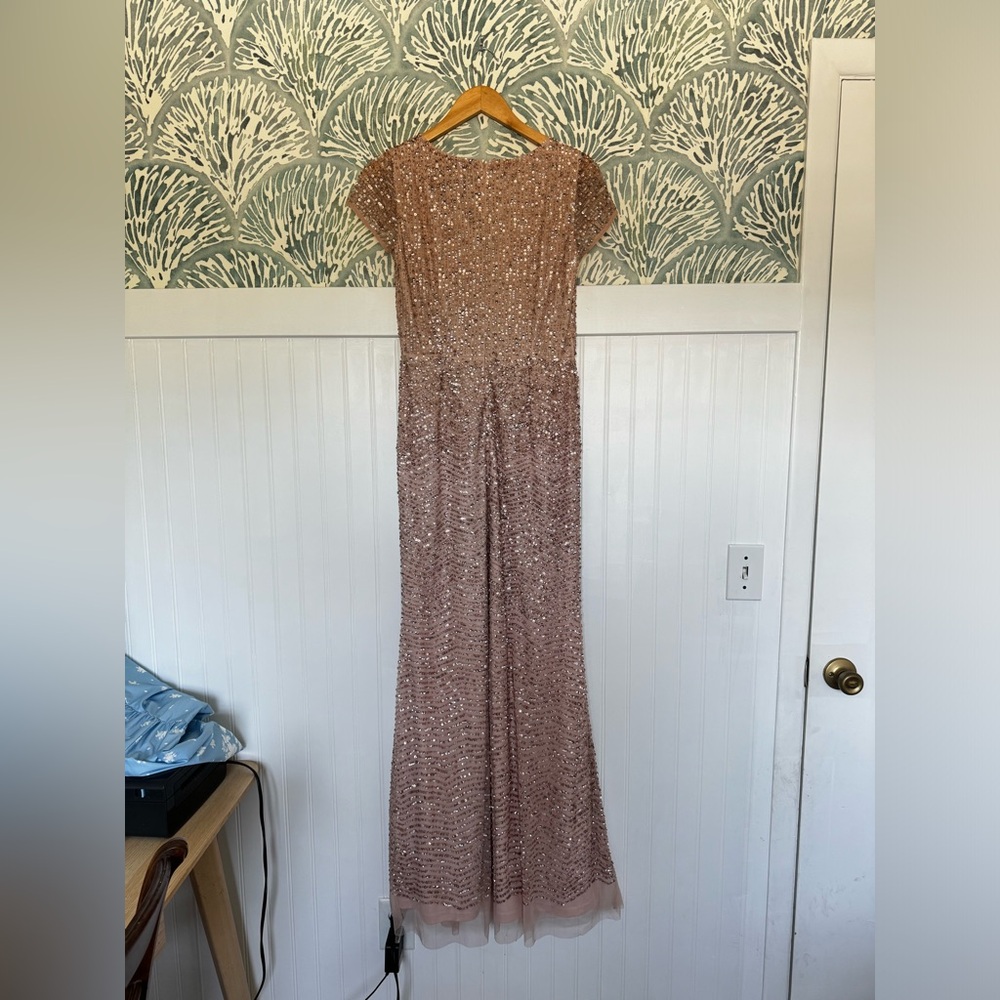 Adrianna Papell Pink Blush Sequin Sparkle Gown in Women’s 2 - Picture 5 of 5
